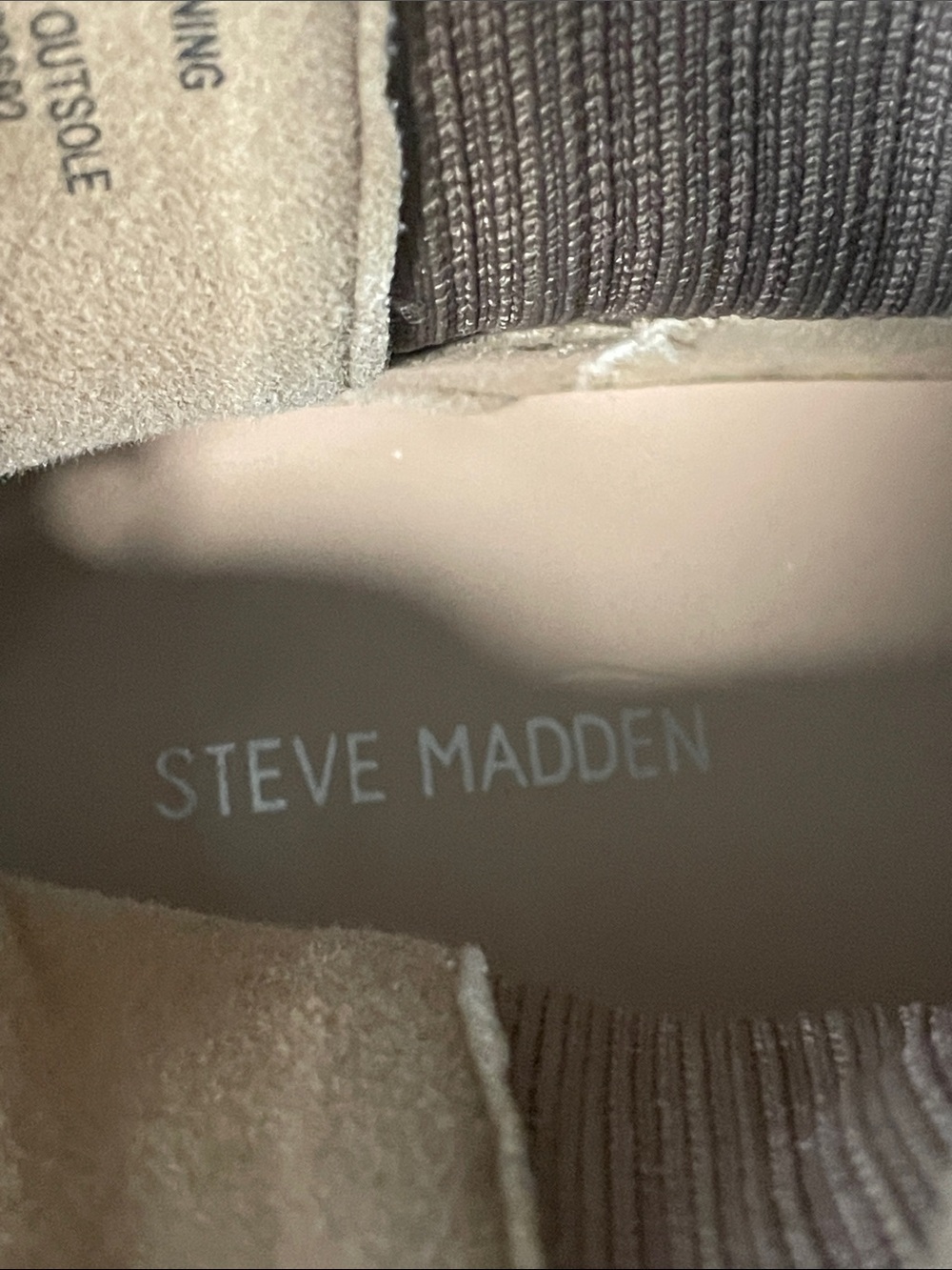 Steve Madden Mauve Suede Rib-Knit Ankle Booties - Picture 4 of 9